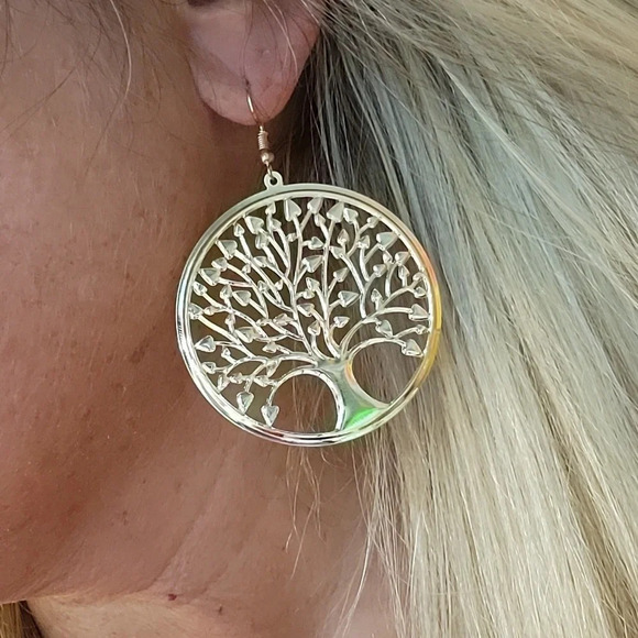 Tree of Life XL Medallion Drop Earrings - Picture 1 of 9